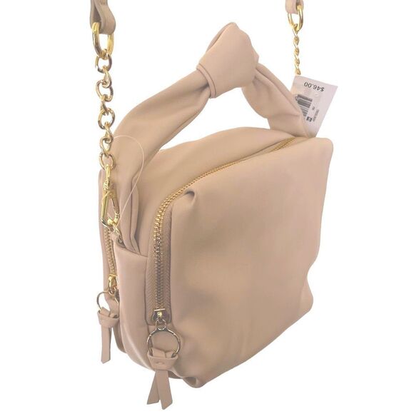 NWT🏷 Cream bag w/gold accents, short & long handles 2 compartments, CHIC! - Picture 5 of 14